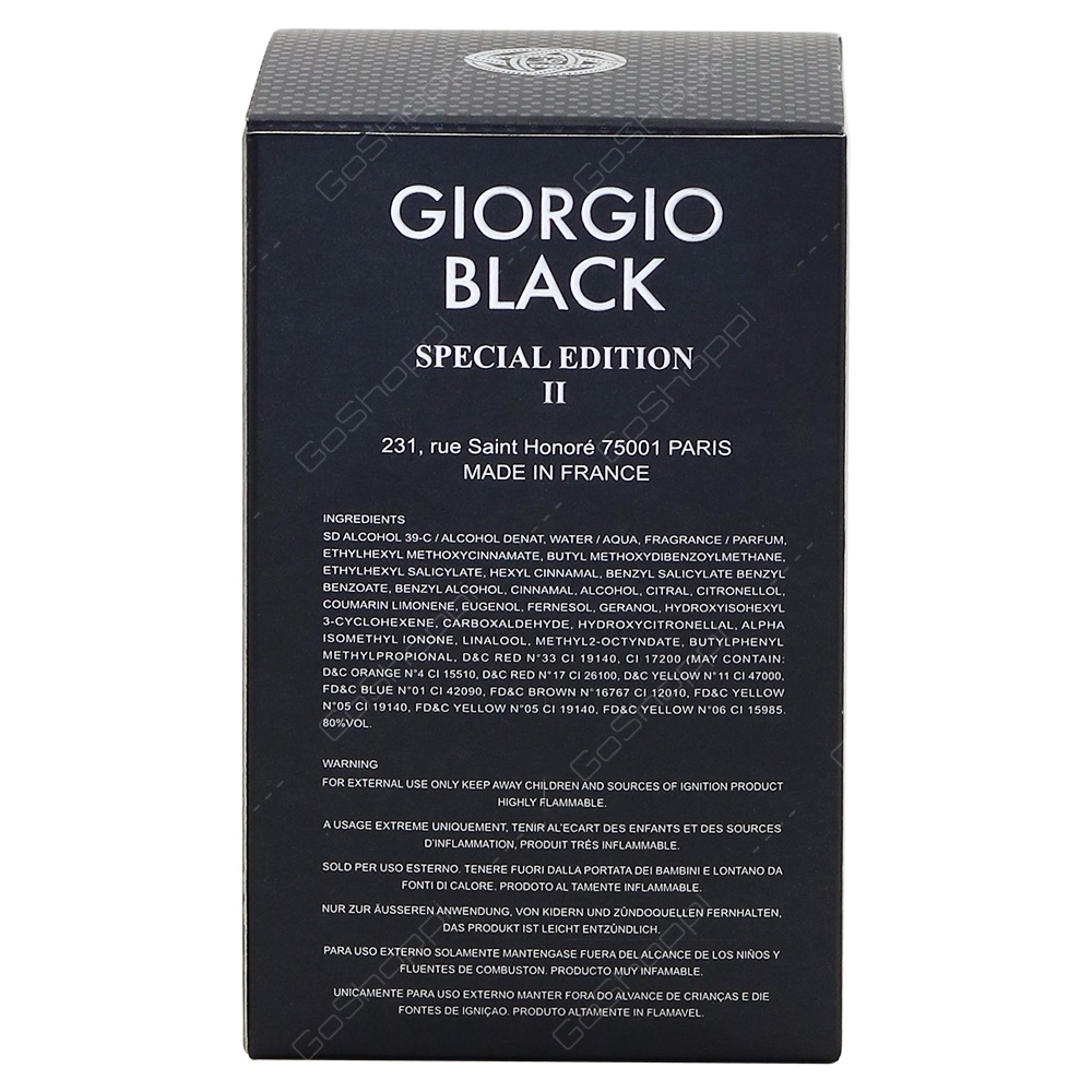 Giorgio Black Special Edition II For Him Eau De Parfum 100ml